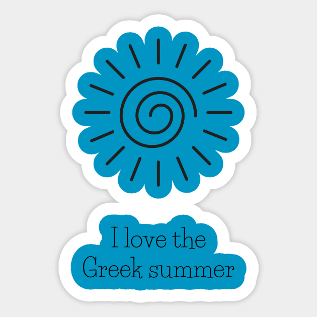 I love the Greek summer Sticker by MikeNotis